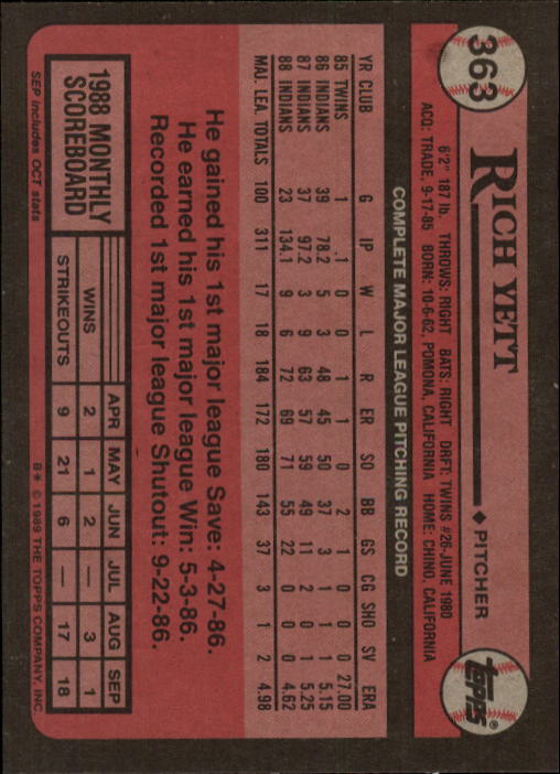 A0415- 1989 Topps Baseball Cards 201-400 +Rookies -You Pick- 15+ FREE US SHIP - Picture 323 of 395