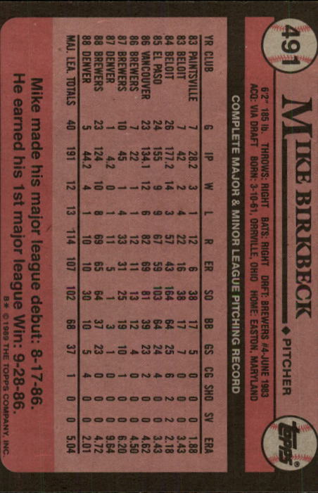 A0415- 1989 Topps Baseball Karten 401-600 + Rookies -du Pick- 15 + Gratis US - Bild 183 von 401