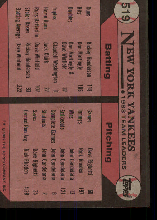 A0415- 1989 Topps Baseball Karten 401-600 + Rookies -du Pick- 15 + Gratis US - Bild 239 von 401