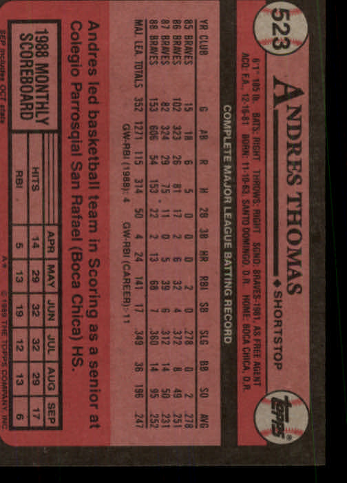 A0415- 1989 Topps Baseball Karten 401-600 + Rookies -du Pick- 15 + Gratis US - Bild 247 von 401