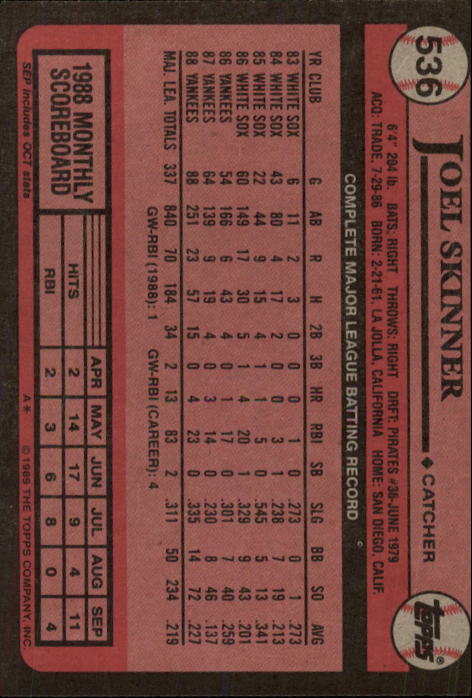 A0415- 1989 Topps Baseball Karten 401-600 + Rookies -du Pick- 15 + Gratis US - Bild 273 von 401