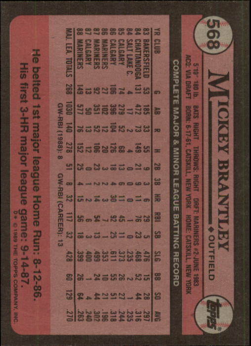 A0415- 1989 Topps Baseball Karten 401-600 + Rookies -du Pick- 15 + Gratis US - Bild 337 von 401