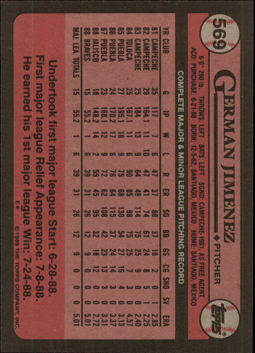 A0415- 1989 Topps Baseball Karten 401-600 + Rookies -du Pick- 15 + Gratis US - Bild 339 von 401