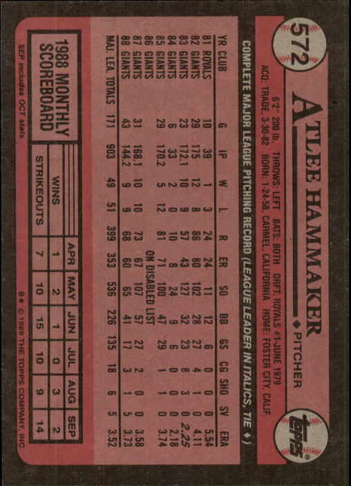 A0415- 1989 Topps Baseball Karten 401-600 + Rookies -du Pick- 15 + Gratis US - Bild 345 von 401