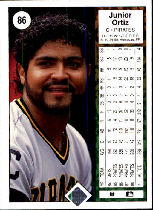 1989 Upper Deck #86 Junior Ortiz back image