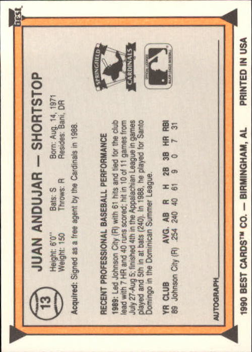 A1072- 1990 Best Baseball Minor League Cards 1-200 -You Pick- 15+ FREE US SHIP - Picture 25 of 379
