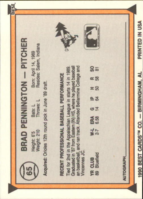 A1072- 1990 Best Baseball Minor League Cards 1-200 -You Pick- 15+ FREE US SHIP - Picture 129 of 379