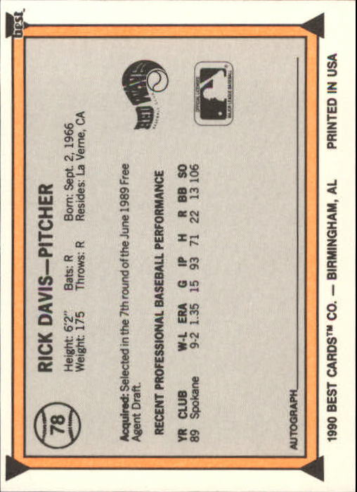 A1072- 1990 Best Baseball Minor League Cards 1-200 -You Pick- 15+ FREE US SHIP - Picture 155 of 379