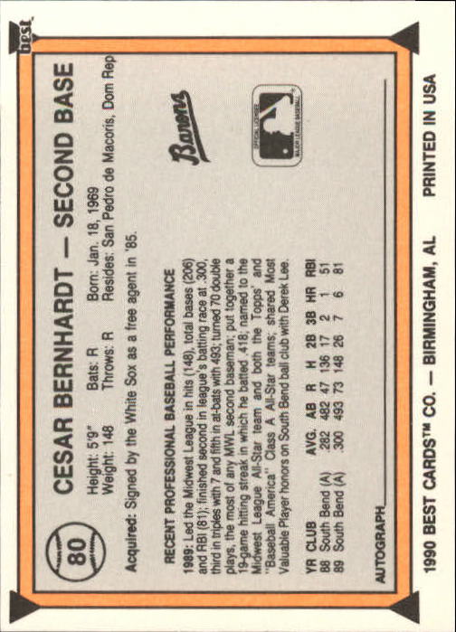 A1072- 1990 Best Baseball Minor League Cards 1-200 -You Pick- 15+ FREE US SHIP - Picture 159 of 379