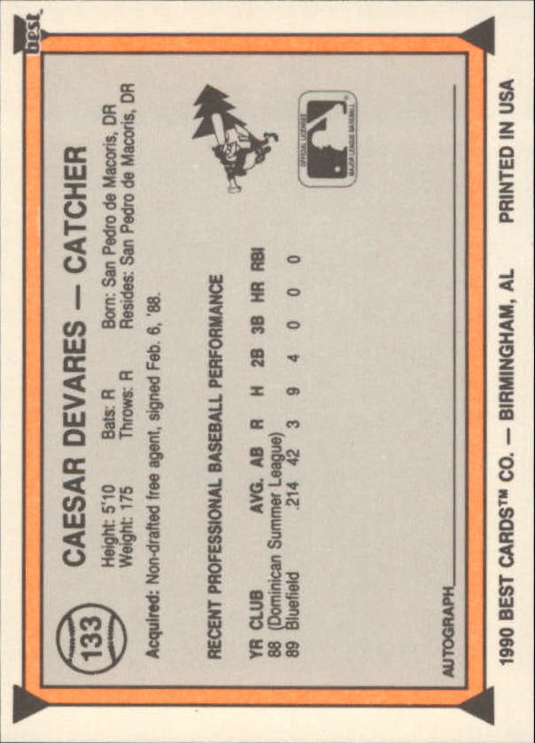 A1072- 1990 Best Baseball Minor League Cards 1-200 -You Pick- 15+ FREE US SHIP - Picture 259 of 379