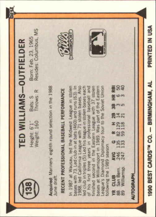 A1072- 1990 Best Baseball Minor League Cards 1-200 -You Pick- 15+ FREE US SHIP - Picture 269 of 379