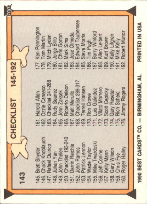 A1072- 1990 Best Baseball Minor League Cards 1-200 -You Pick- 15+ FREE US SHIP - Picture 279 of 379