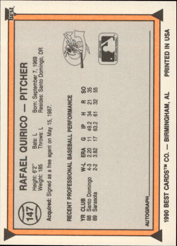 A1072- 1990 Best Baseball Minor League Cards 1-200 -You Pick- 15+ FREE US SHIP - Picture 285 of 379