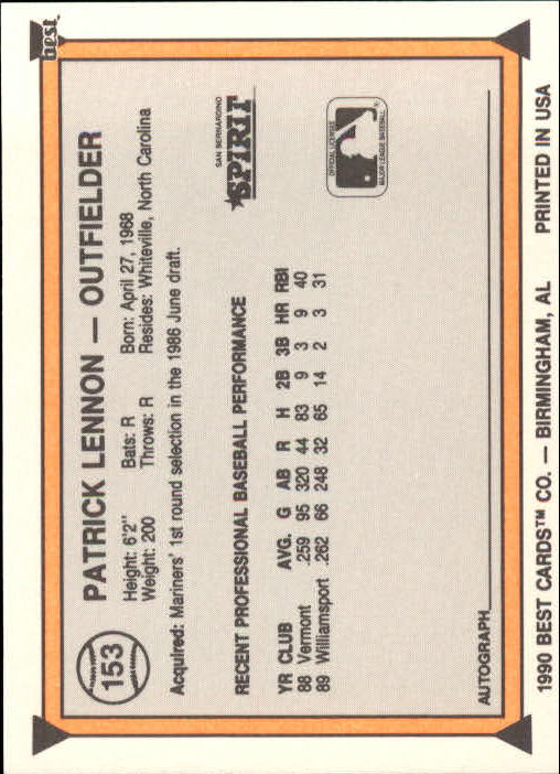 A1072- 1990 Best Baseball Minor League Cards 1-200 -You Pick- 15+ FREE US SHIP - Picture 297 of 379