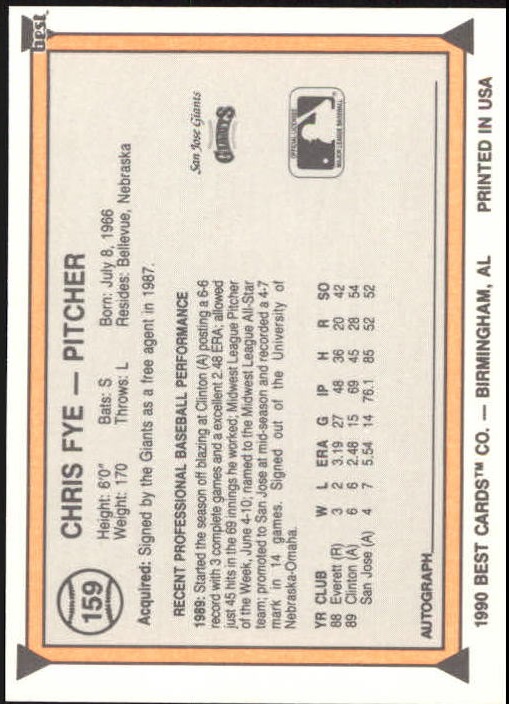 A1072- 1990 Best Baseball Minor League Cards 1-200 -You Pick- 15+ FREE US SHIP - Picture 305 of 379