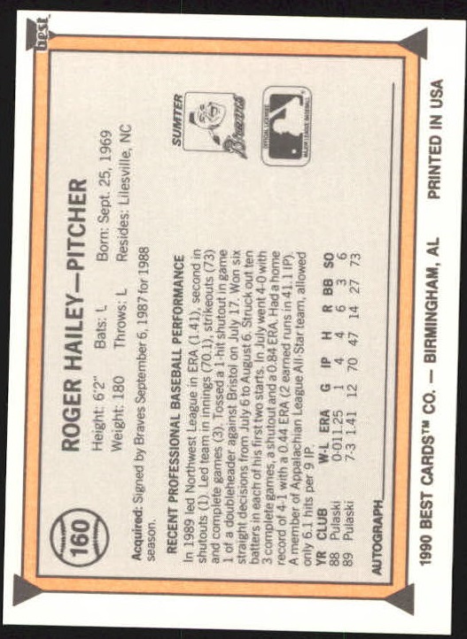 A1072- 1990 Best Baseball Minor League Cards 1-200 -You Pick- 15+ FREE US SHIP - Picture 307 of 379
