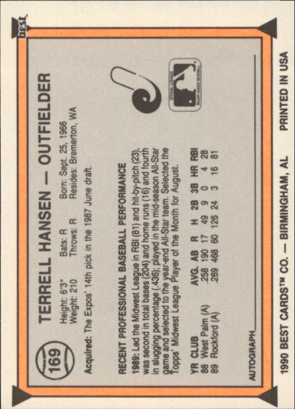 A1072- 1990 Best Baseball Minor League Cards 1-200 -You Pick- 15+ FREE US SHIP - Picture 319 of 379