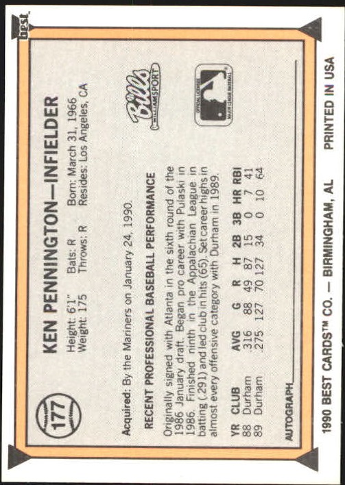 A1072- 1990 Best Baseball Minor League Cards 1-200 -You Pick- 15+ FREE US SHIP - Picture 333 of 379