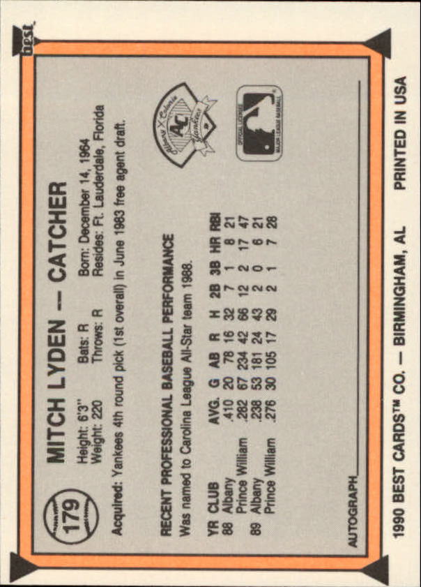 A1072- 1990 Best Baseball Minor League Cards 1-200 -You Pick- 15+ FREE US SHIP - Picture 337 of 379