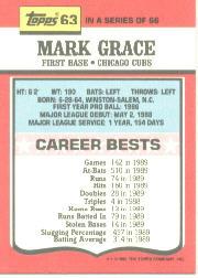 1990 Topps TV All-Stars #63 Mark Grace back image