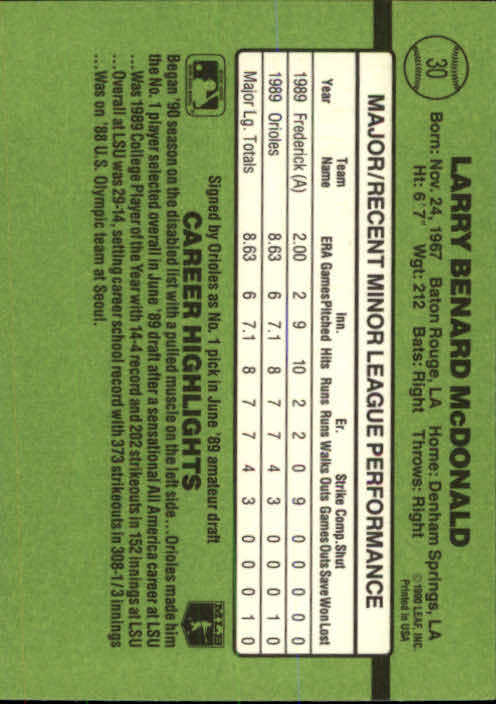1990 Donruss Rookies Baseball (Pick Card From List) C69 04-24 - Picture 51 of 101