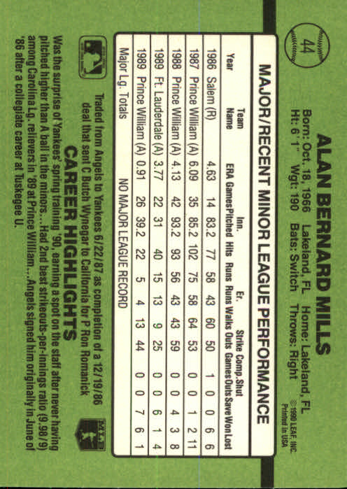 1990 Donruss Rookies Baseball (Pick Card From List) C69 04-24 - Picture 79 of 101