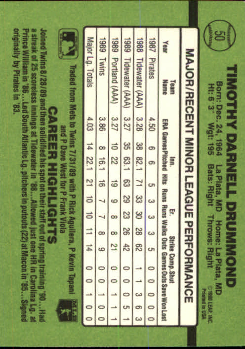 1990 Donruss Rookies Baseball (Pick Card From List) C69 04-24 - Picture 91 of 101