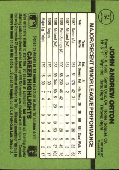 1990 Donruss Rookies Baseball (Pick Card From List) C69 04-24 - Picture 97 of 101