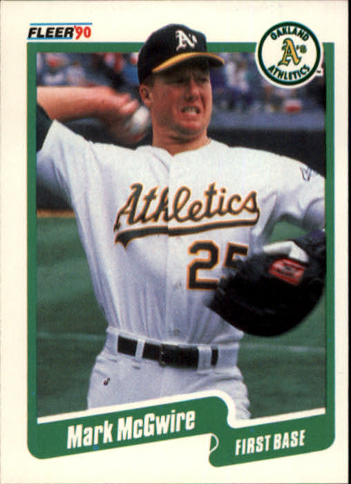 1990 Fleer #15 Mark McGwire UER/1989 runs listed as/4, should be 74