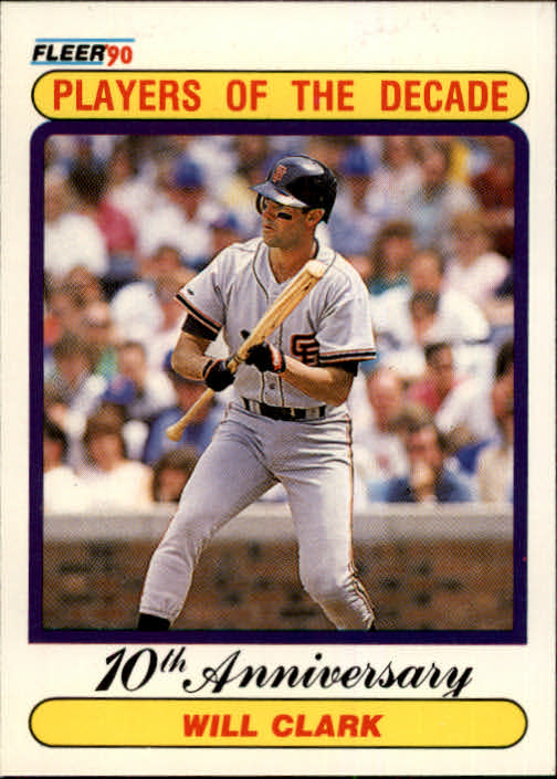 1990 Fleer #630A Will Clark '89 ERR/32 total bases/on card back