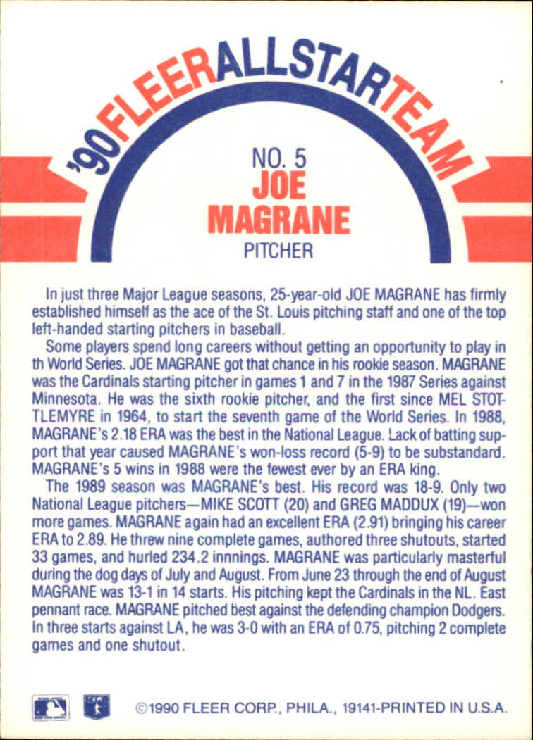 1990 Fleer Baseball "All-Stars" Insert Cards - Picture 11 of 25