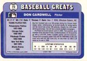 1990 Swell Baseball Greats #72 Don Cardwell back image