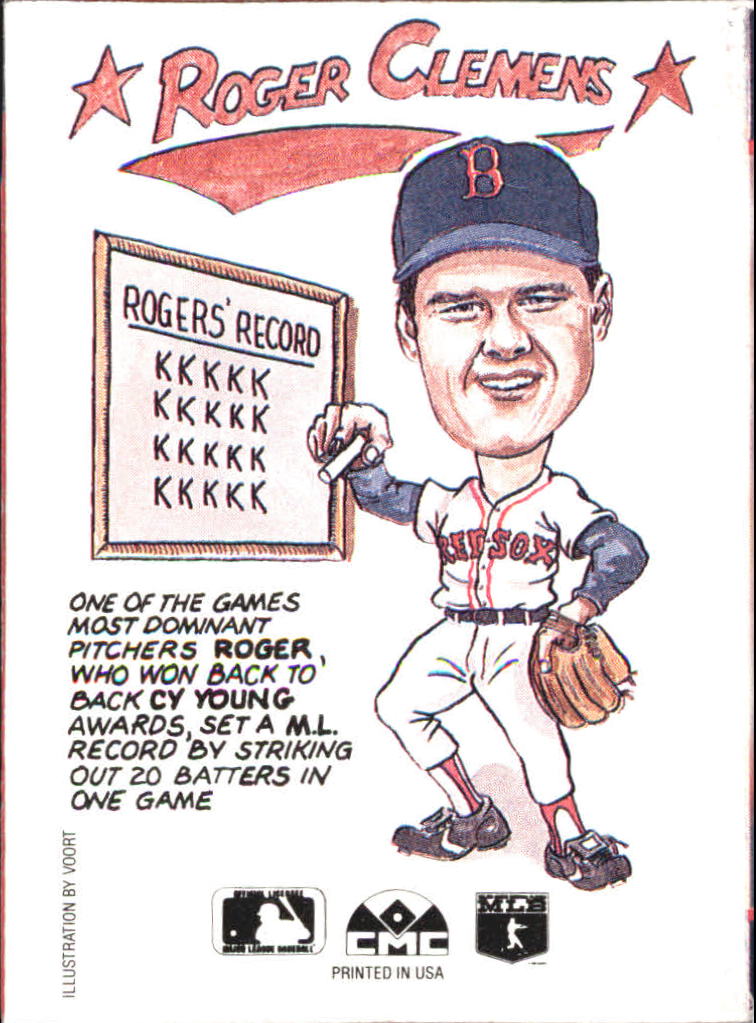1990 Collect-A-Books #19 Roger Clemens back image