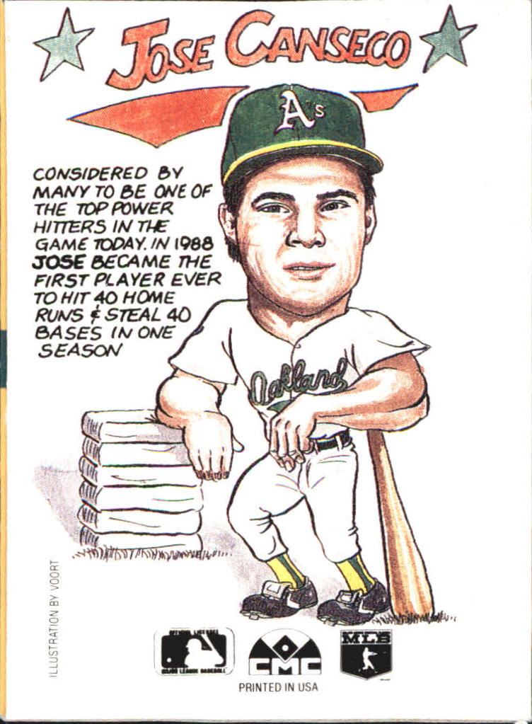 1990 Collect-A-Books #25 Jose Canseco back image