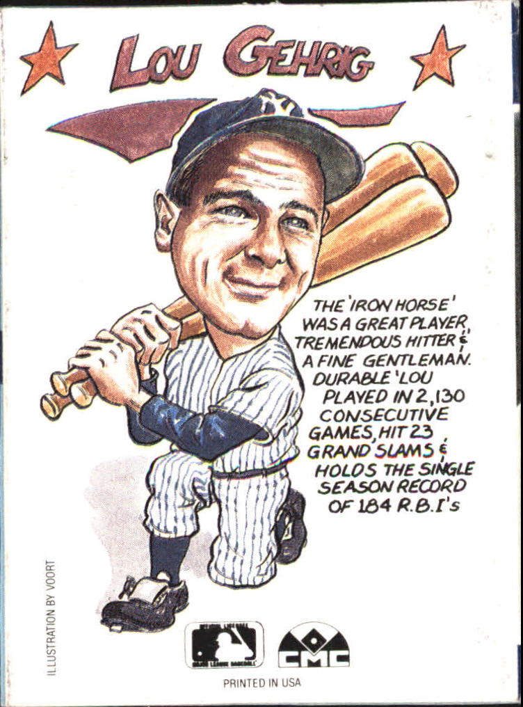 1990 Collect-A-Books #34 Lou Gehrig back image