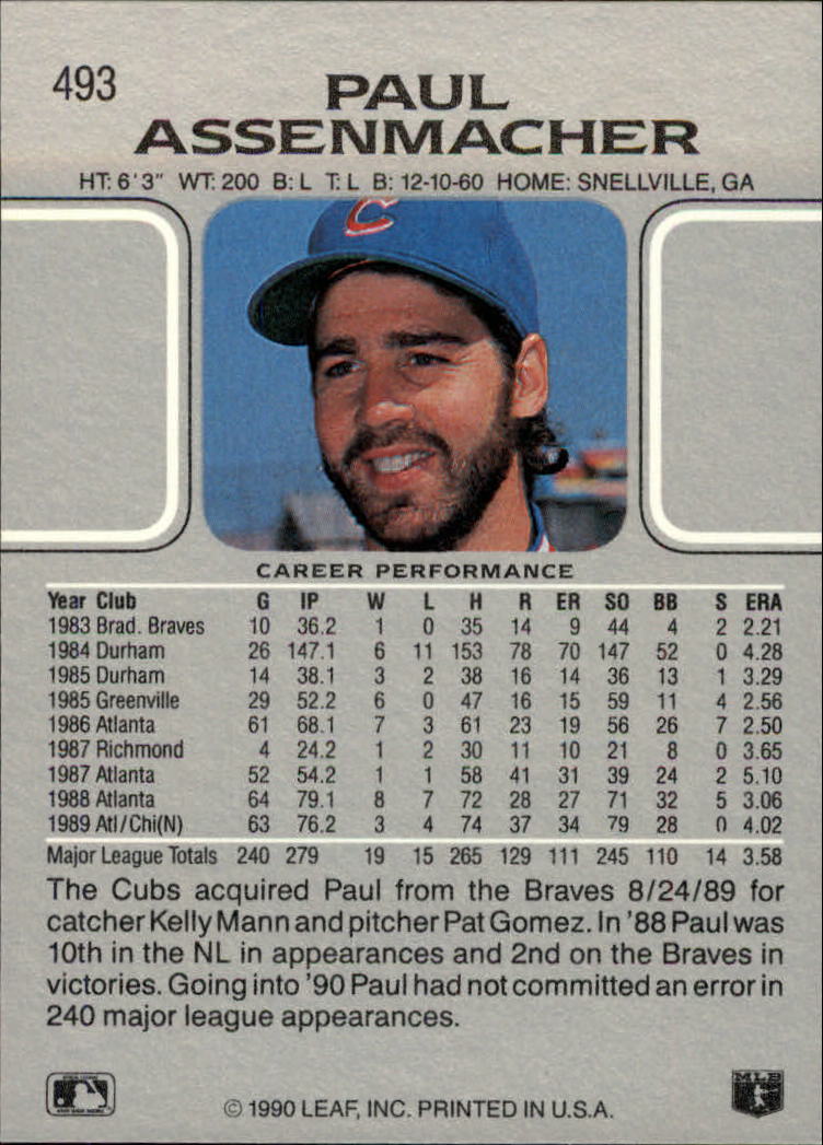 1990 Leaf Baseball "Main Set" Cards #401 to #528 - Picture 187 of 257