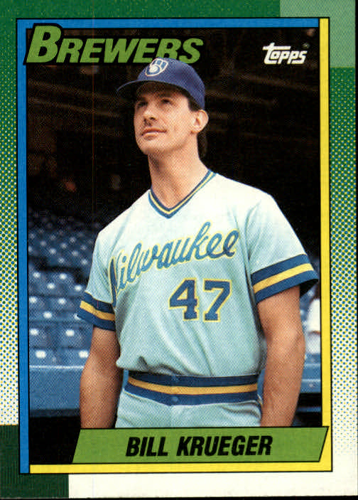 1990 Topps JIM GANTNER Baseball Card #417. MILWAUKEE BREWERS.