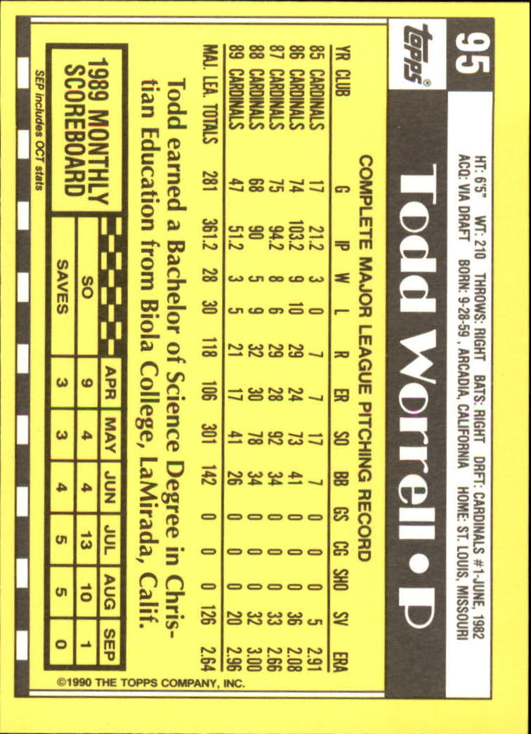 A6509- 1990 Topps Tiffany BB Karten 1-250 + Rookies -du Pick- 15 + Free US - Bild 163 von 421