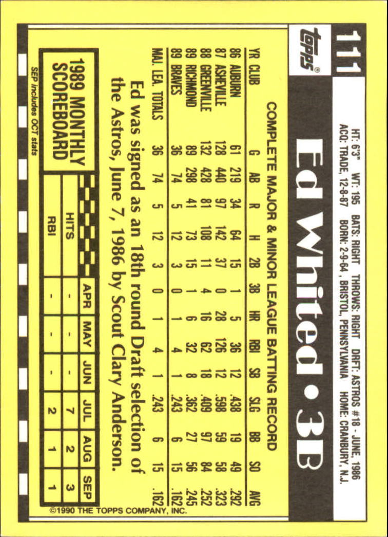 A6509- 1990 Topps Tiffany BB Karten 1-250 + Rookies -du Pick- 15 + Free US - Bild 189 von 421