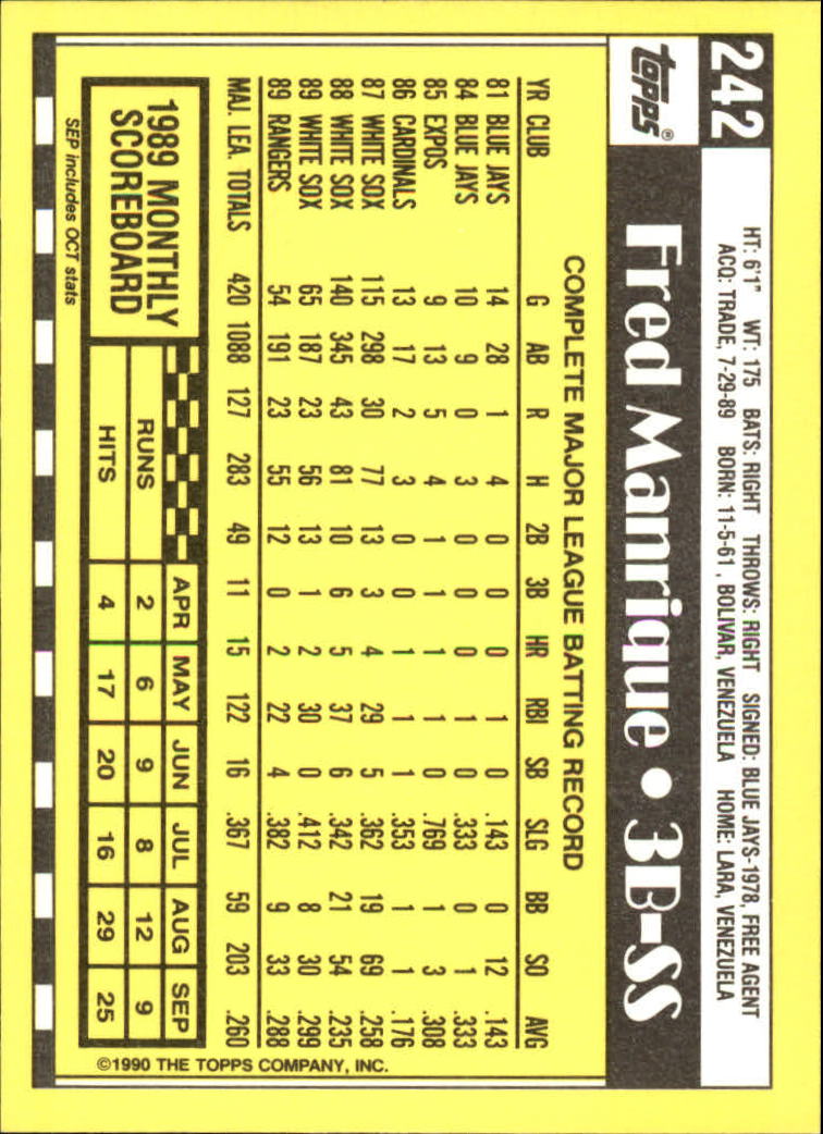 A6509- 1990 Topps Tiffany BB Karten 1-250 + Rookies -du Pick- 15 + Free US - Bild 409 von 421
