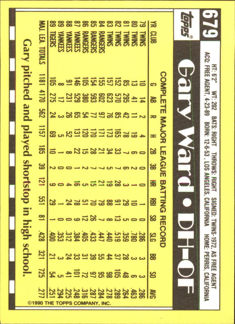 A6509- 1990 Topps Tiffany BB Cards 501-750 +Rookies -You Pick- 15+ FREE US SHIP - Picture 313 of 429