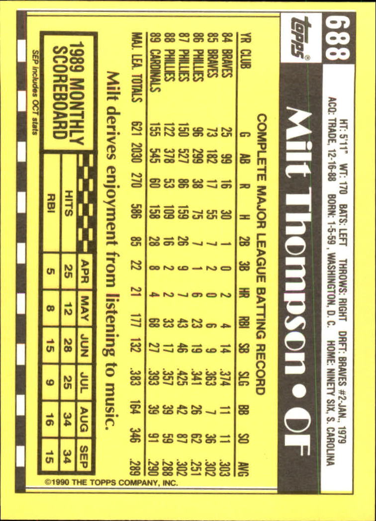 A6509- 1990 Topps Tiffany BB Cards 501-750 +Rookies -You Pick- 15+ FREE US SHIP - Picture 329 of 429