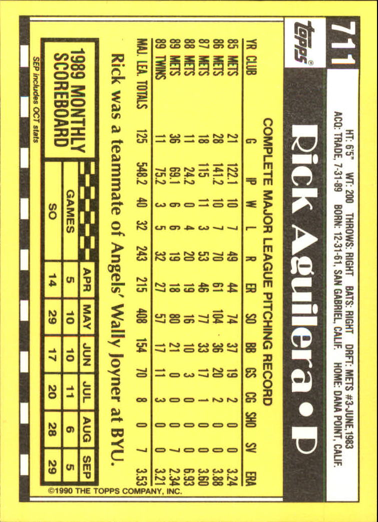 A6509- 1990 Topps Tiffany BB Cards 501-750 +Rookies -You Pick- 15+ FREE US SHIP - Picture 363 of 429