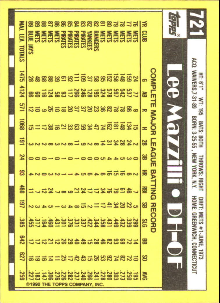 A6509- 1990 Topps Tiffany BB Cards 501-750 +Rookies -You Pick- 15+ FREE US SHIP - Picture 377 of 429