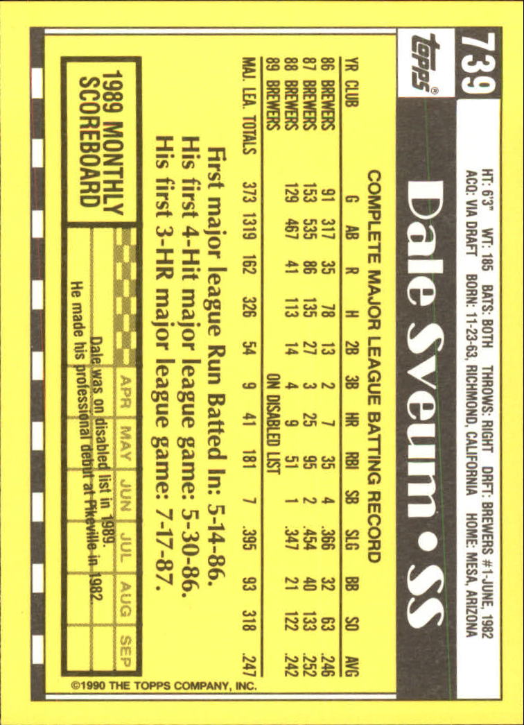 A6509- 1990 Topps Tiffany BB Cards 501-750 +Rookies -You Pick- 15+ FREE US SHIP - Picture 409 of 429