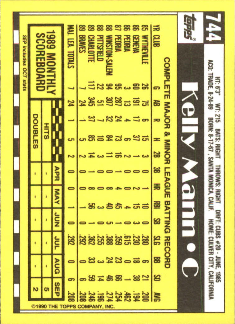 A6509- 1990 Topps Tiffany BB Cards 501-750 +Rookies -You Pick- 15+ FREE US SHIP - Picture 419 of 429