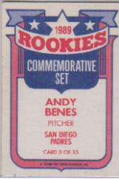 1990 Topps Rookies #3 Andy Benes back image
