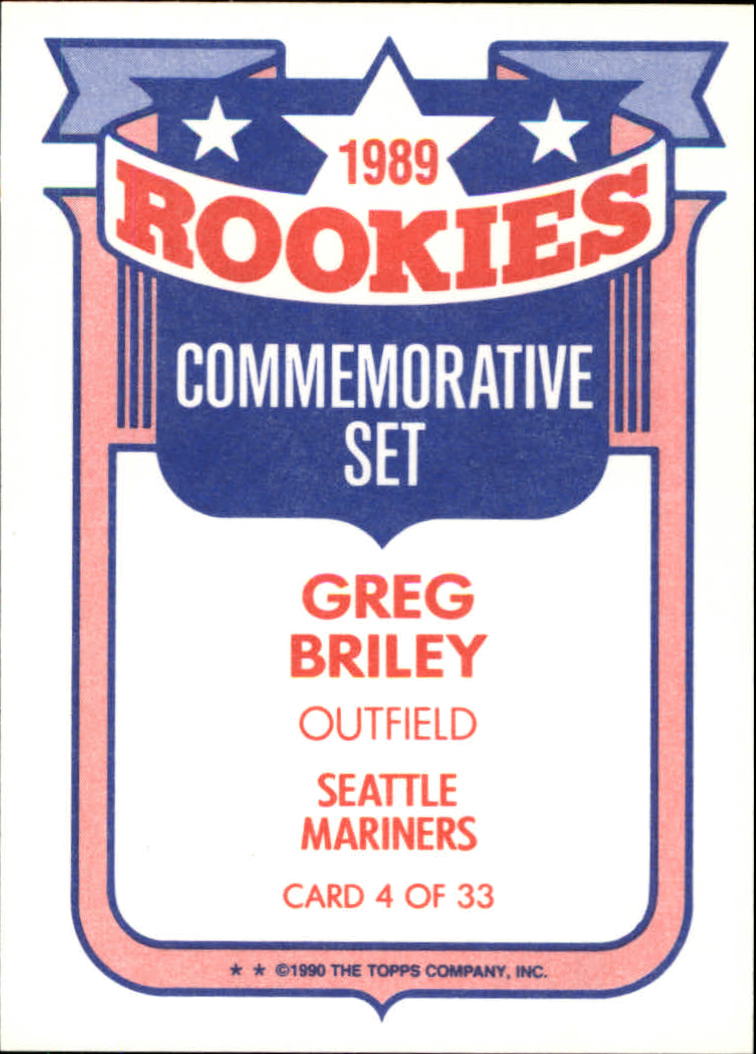 1990 Topps Rookies #4 Greg Briley back image
