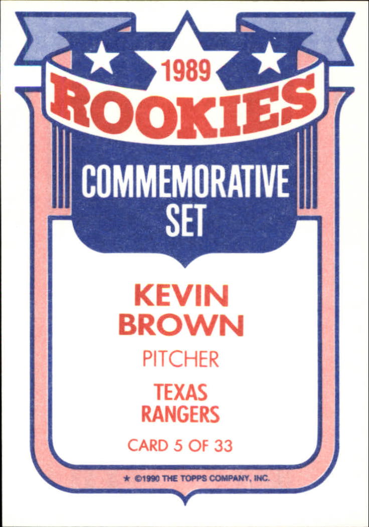 1990 Topps Rookies #5 Kevin Brown back image