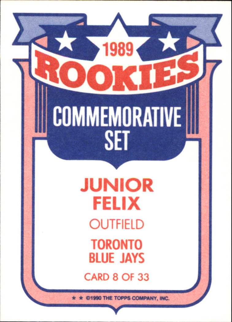 1990 Topps Rookies #8 Junior Felix back image
